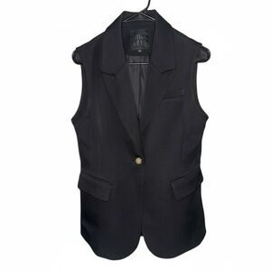Mina Self New  Black Sleeveless Blazer Vest